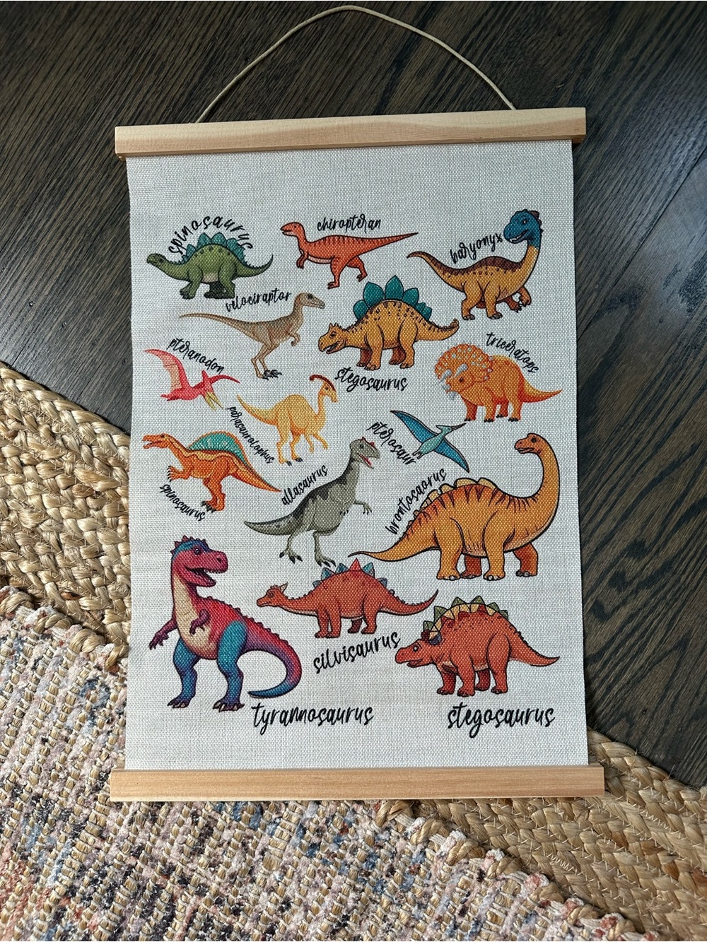 Dinosaur Wall Hanging - Multicolor Dino Print